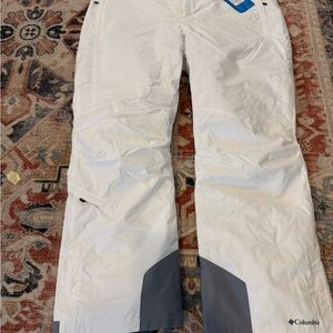 Columbia Snow Pants in White and Gray